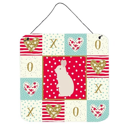 Carolines Treasures 6 x 6 in. New Zealand White Rabbit Love Wall or Door Hanging Prints CK5392DS66